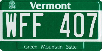VT license plate WFF407
