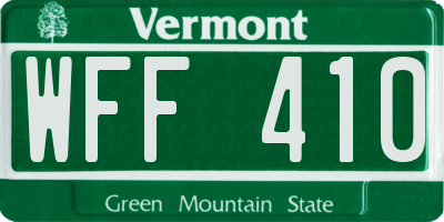 VT license plate WFF410