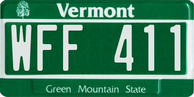 VT license plate WFF411