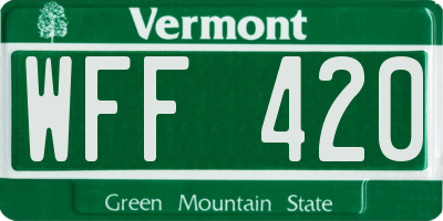 VT license plate WFF420