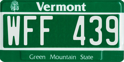 VT license plate WFF439