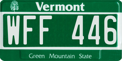 VT license plate WFF446