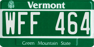 VT license plate WFF464