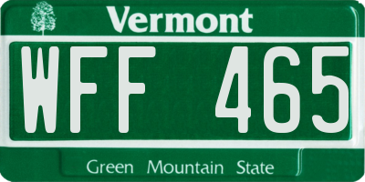 VT license plate WFF465