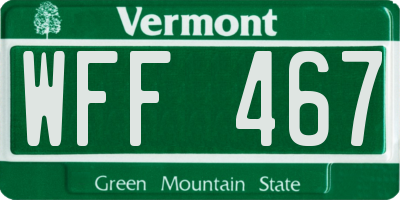 VT license plate WFF467