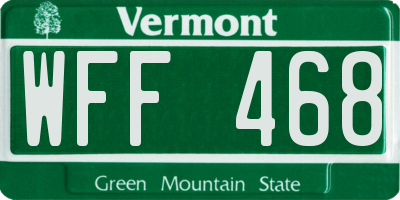 VT license plate WFF468