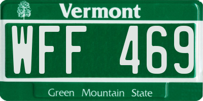 VT license plate WFF469
