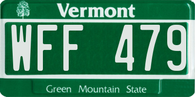 VT license plate WFF479