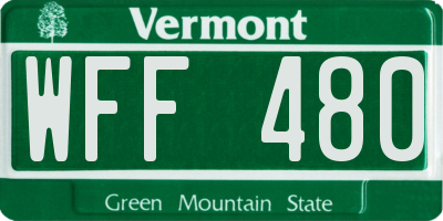 VT license plate WFF480
