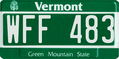 VT license plate WFF483