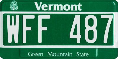 VT license plate WFF487