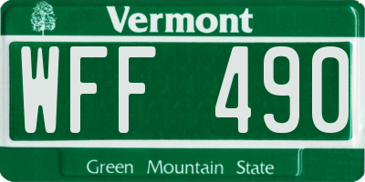 VT license plate WFF490