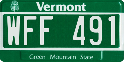 VT license plate WFF491