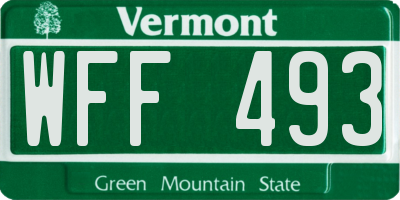 VT license plate WFF493