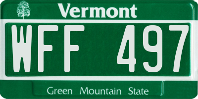 VT license plate WFF497