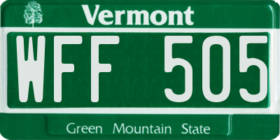 VT license plate WFF505