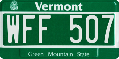 VT license plate WFF507