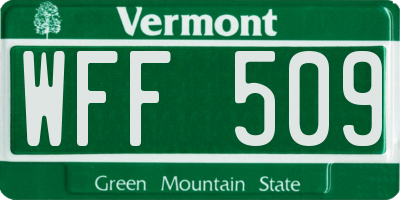 VT license plate WFF509