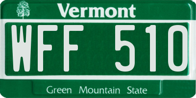 VT license plate WFF510