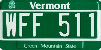 VT license plate WFF511