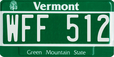 VT license plate WFF512