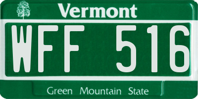VT license plate WFF516