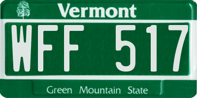 VT license plate WFF517
