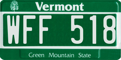 VT license plate WFF518
