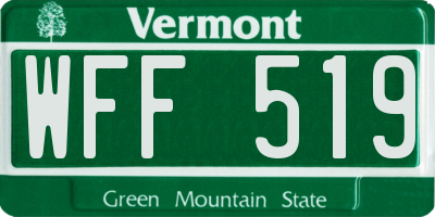 VT license plate WFF519