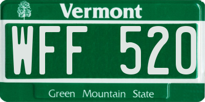 VT license plate WFF520