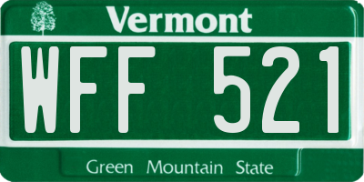 VT license plate WFF521