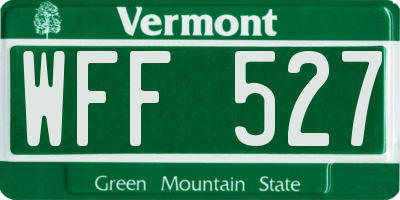 VT license plate WFF527