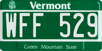 VT license plate WFF529