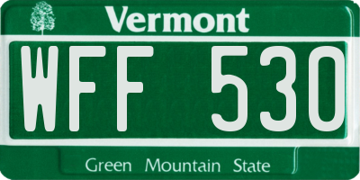 VT license plate WFF530