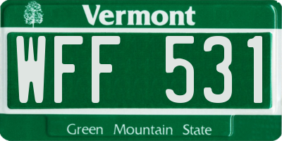 VT license plate WFF531