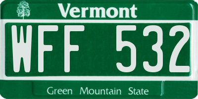 VT license plate WFF532
