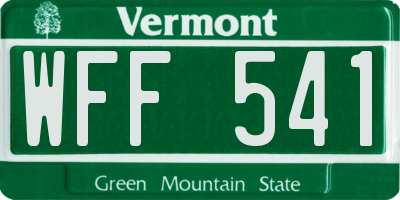 VT license plate WFF541