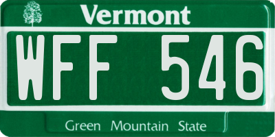 VT license plate WFF546