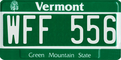 VT license plate WFF556