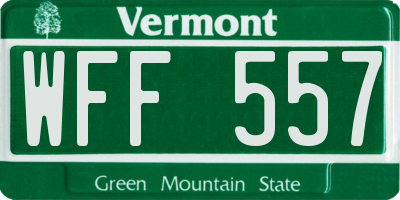 VT license plate WFF557