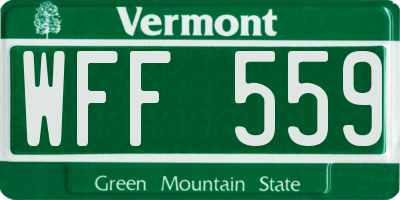 VT license plate WFF559