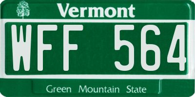 VT license plate WFF564