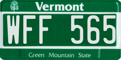 VT license plate WFF565