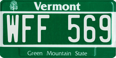 VT license plate WFF569