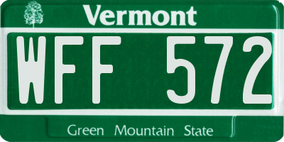 VT license plate WFF572