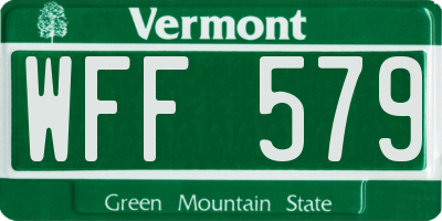 VT license plate WFF579