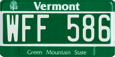 VT license plate WFF586