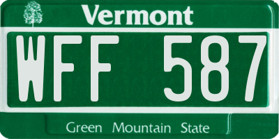 VT license plate WFF587