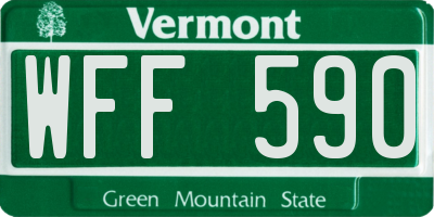 VT license plate WFF590