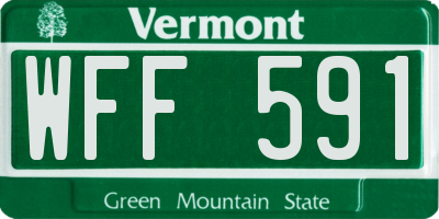 VT license plate WFF591